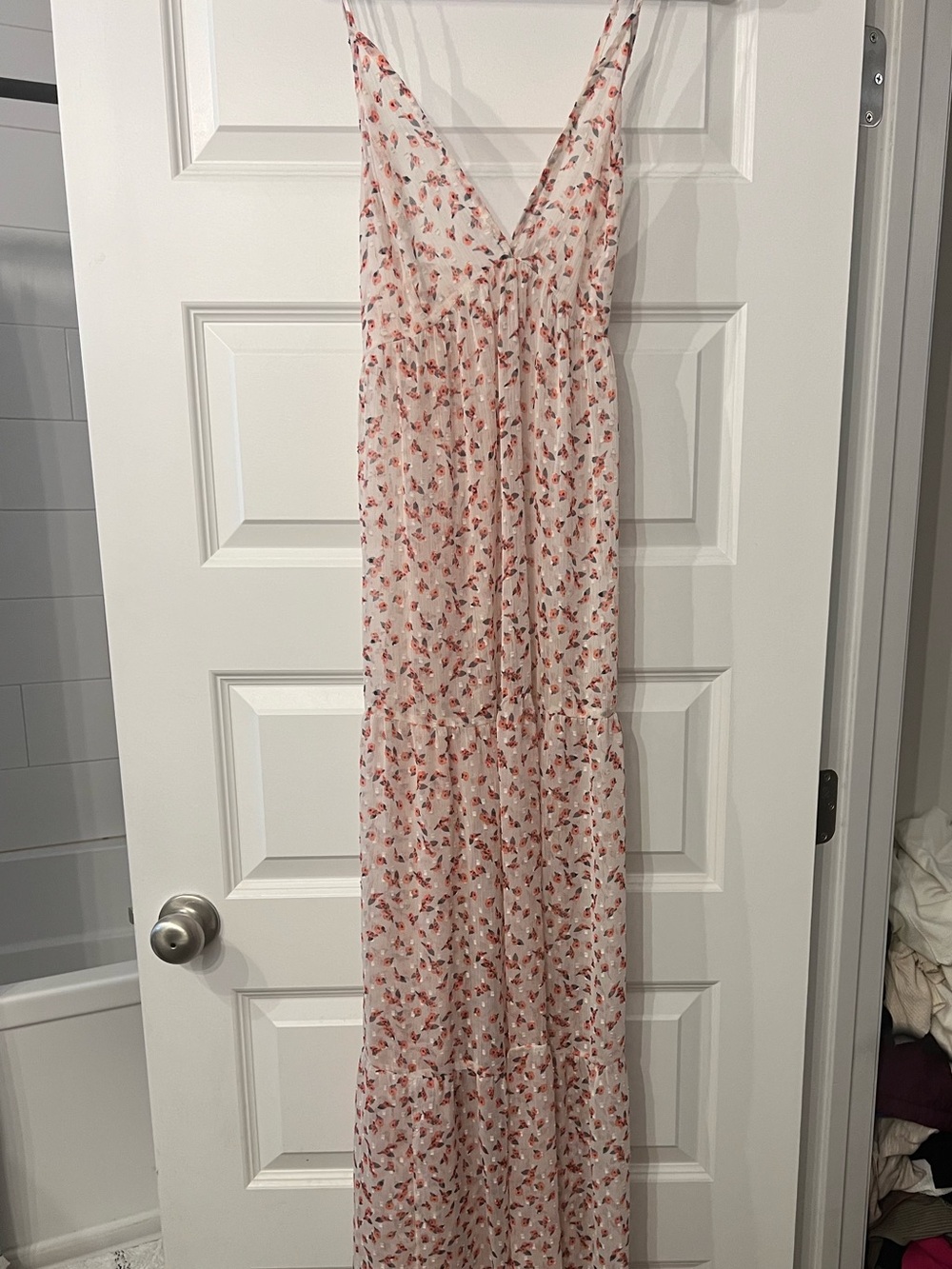 Gianni Bini Sheer Pink Floral Maxi Slip Dress
